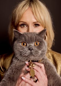 Anneke Van Den Broek with cat