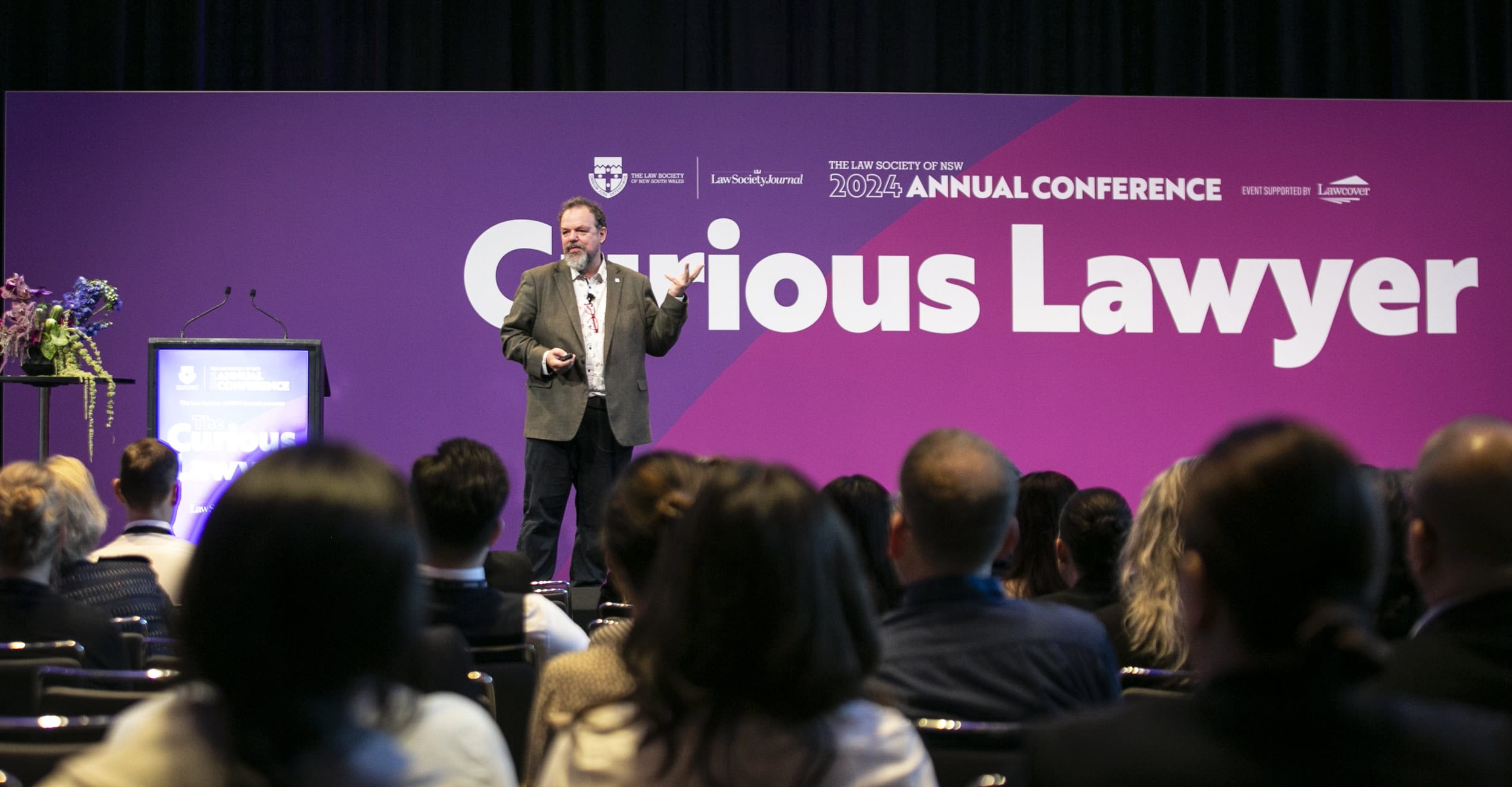 Professor Dix keynoting The Curious Lawyer at the Law Society of NSW 2024 Annual Conference