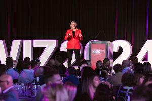 Amanda Rose presenting at the HiViz Women Building SA event