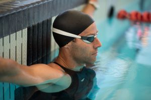 Ant Williams at the pool edge training