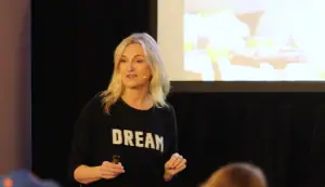 Kristina Karlsson presenting a keynote