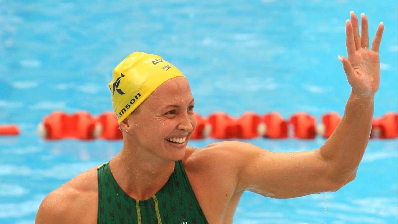 Brooke Hanson representing Australia in the pool