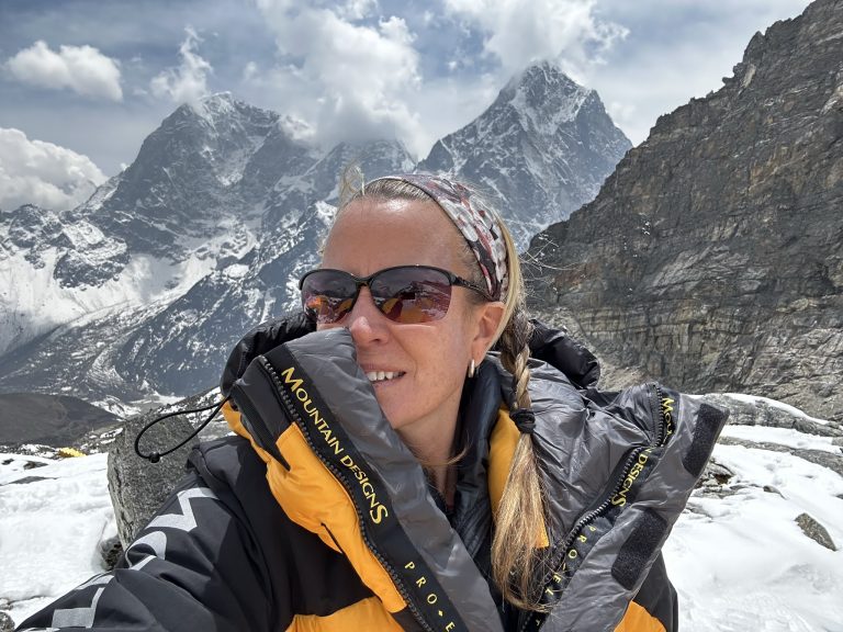 Jen Willis in the mountains during her Everest expedition