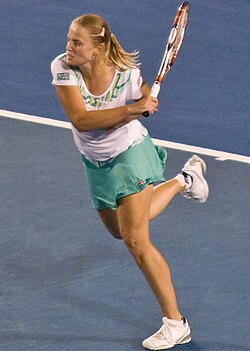 Jelena Dokic motivational speaker playing at the 2009 Australian Open