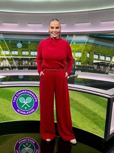 In the Wimbledon studio for Nine